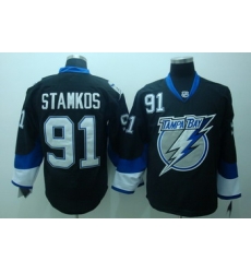 Tampa Bay Lightning 91 Steven Stamkos Black Jerseys