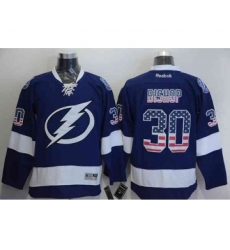 nhl jerseys tampa bay lightning #30 bishop blue[national flag version]