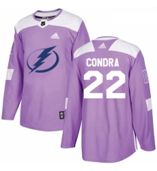 Youth Adidas Tampa Bay Lightning 22 Erik Condra Authentic Purple Fights Cancer Practice NHL Jersey 