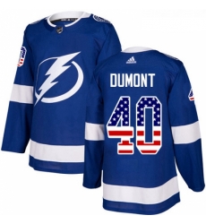 Youth Adidas Tampa Bay Lightning 40 Gabriel Dumont Authentic Blue USA Flag Fashion NHL Jersey 