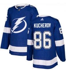 Youth Adidas Tampa Bay Lightning 86 Nikita Kucherov Authentic Royal Blue Home NHL Jersey 