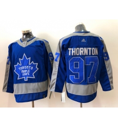 Men Toronto Maple Leafs Joe Thornton 97 Blue 2020 21 Reverse Retro Adidas Jersey