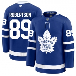 Men Toronto Maple Leafs Nicholas Robertson 89 Fanatics Home Blue Premium Stitched Hockey Jersey