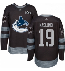 Mens Adidas Vancouver Canucks 19 Markus Naslund Authentic Black 1917 2017 100th Anniversary NHL Jersey 