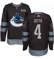 Mens Adidas Vancouver Canucks 4 Michael Del Zotto Authentic Black 1917 2017 100th Anniversary NHL Jersey 