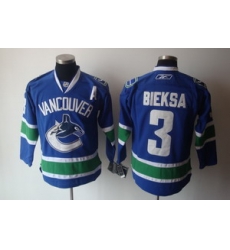 Vancouver Canucks 3 Kevin Bieksa Blue Jersey