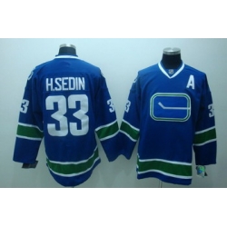 Vancouver Canucks 33 H.Sedin Blue Jersey 3rd A patch