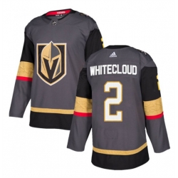 Men Vegas Golden Knights 2 Zach Whitecloud Gray Stitched Jersey