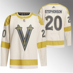 Men Vegas Golden Knights 20 Chandler Stephenson Cream 2024 Winter Classic Breakaway Stitched Jersey