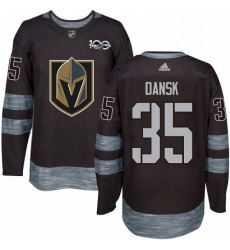 Mens Adidas Vegas Golden Knights 35 Oscar Dansk Authentic Black 1917 2017 100th Anniversary NHL Jersey 