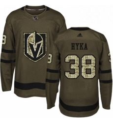 Mens Adidas Vegas Golden Knights 38 Tomas Hyka Authentic Green Salute to Service NHL Jersey 