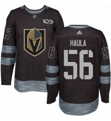 Mens Adidas Vegas Golden Knights 56 Erik Haula Authentic Black 1917 2017 100th Anniversary NHL Jersey 