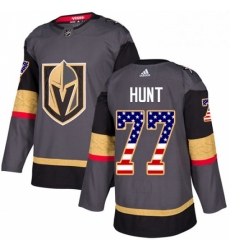 Mens Adidas Vegas Golden Knights 77 Brad Hunt Authentic Gray USA Flag Fashion NHL Jersey 