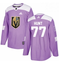 Mens Adidas Vegas Golden Knights 77 Brad Hunt Authentic Purple Fights Cancer Practice NHL Jersey 