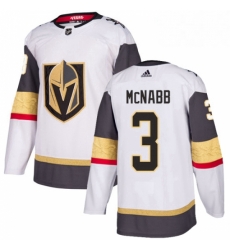 Womens Adidas Vegas Golden Knights 3 Brayden McNabb Authentic White Away NHL Jersey 