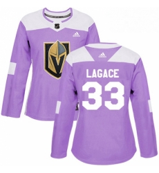 Womens Adidas Vegas Golden Knights 33 Maxime Lagace Authentic Purple Fights Cancer Practice NHL Jersey 