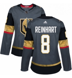 Womens Adidas Vegas Golden Knights 8 Griffin Reinhart Authentic Gray Home NHL Jersey 