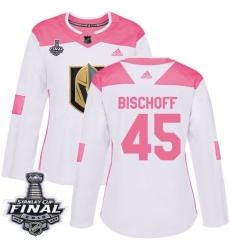 womens jake bischoff vegas golden knights jersey white pink adidas 45 nhl 2018 stanley cup final authentic fashion