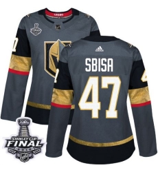 womens luca sbisa vegas golden knights jersey gray adidas 47 nhl home 2018 stanley cup final authentic