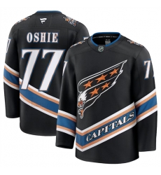 Men Washington Capitals 77 TJ Oshie Black 2024 25 Alternate Stitched Hockey Jersey