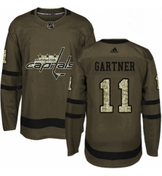 Mens Adidas Washington Capitals 11 Mike Gartner Premier Green Salute to Service NHL Jersey 