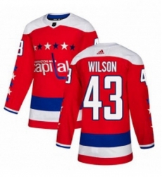 Mens Adidas Washington Capitals 43 Tom Wilson Authentic Red Alternate NHL Jersey 