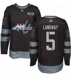 Mens Adidas Washington Capitals 5 Rod Langway Premier Black 1917 2017 100th Anniversary NHL Jersey 