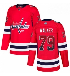 Mens Adidas Washington Capitals 79 Nathan Walker Authentic Red Drift Fashion NHL Jersey 