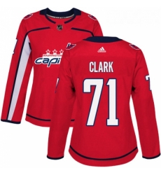 Womens Adidas Washington Capitals 71 Kody Clark Authentic Red Home NHL Jerse