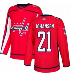 Youth Adidas Washington Capitals 21 Lucas Johansen Authentic Red Home NHL Jersey 