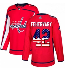 Youth Adidas Washington Capitals 42 Martin Fehervary Authentic Red USA Flag Fashion NHL Jerse