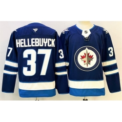 Men Winnipeg Jets 37 Connor Hellebuyck Connor Hellebuyck Navy 2024 25 Home Stitched Hockey Jersey