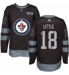 Mens Adidas Winnipeg Jets 18 Bryan Little Premier Black 1917 2017 100th Anniversary NHL Jersey 