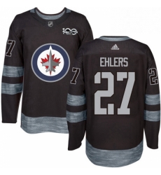 Mens Adidas Winnipeg Jets 27 Nikolaj Ehlers Authentic Black 1917 2017 100th Anniversary NHL Jersey 