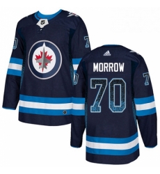 Mens Adidas Winnipeg Jets 70 Joe Morrow Authentic Navy Blue Drift Fashion NHL Jersey 