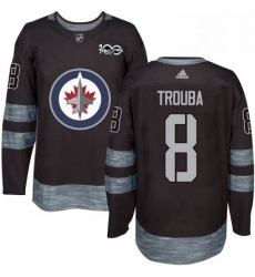 Mens Adidas Winnipeg Jets 8 Jacob Trouba Authentic Black 1917 2017 100th Anniversary NHL Jersey 