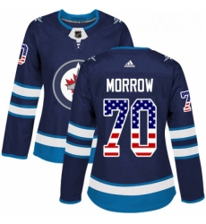 Womens Adidas Winnipeg Jets 70 Joe Morrow Authentic Navy Blue USA Flag Fashion NHL Jerse