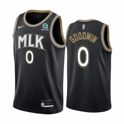 Men Nike Atlanta Hawks 0 Brandon Goodwin Black NBA Swingman 2020 21 City Edition Jersey