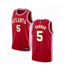 Mens Atlanta Hawks 5 Jabari Parker Authentic Red Basketball Jersey Statement Edition 