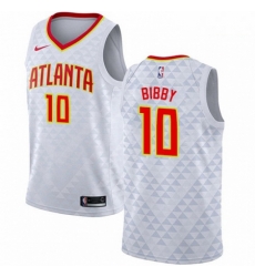 Mens Nike Atlanta Hawks 10 Mike Bibby Swingman White NBA Jersey Association Edition