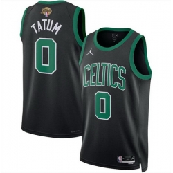 Men Boston Celtics 0 Jayson Tatum Black 2024 Finals Statement Edition Stitched Basketball Jersey