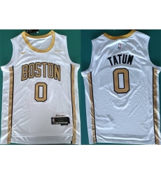 Men Boston Celtics 0 Jayson Tatum White Stitched Basketball Jersey