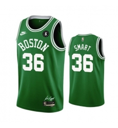 Men Boston Celtics 36 Marcus Smart Green No 6 Patch Stitched Basketball JerseyS