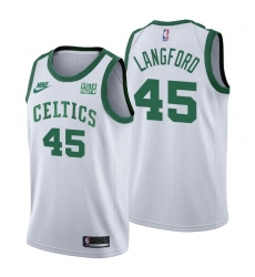 Men Boston Celtics 45 Romeo Langford Men Nike Releases Classic Edition NBA 75th Anniversary Jersey White