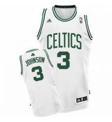 Mens Adidas Boston Celtics 3 Dennis Johnson Swingman White Home NBA Jersey