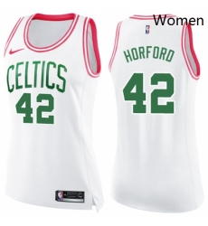 Womens Nike Boston Celtics 42 Al Horford Swingman WhitePink Fashion NBA Jersey