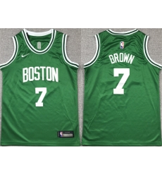 Youth Boston Celtics 7 Jaylen Brown Green Icon Edition Stitched Jersey