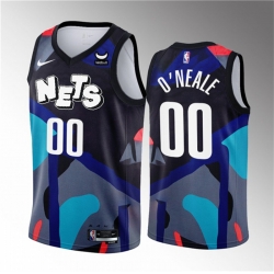 Men Brooklyn Nets 00 Royce O‘Neale Black 2023 24 City Edition Stitched Basketball Jersey