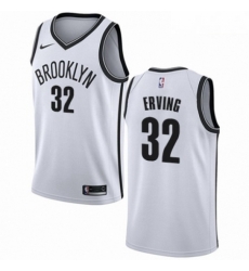 Mens Nike Brooklyn Nets 32 Julius Erving Authentic White NBA Jersey Association Edition