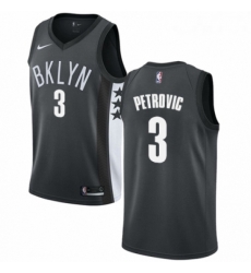 Womens Nike Brooklyn Nets 3 Drazen Petrovic Authentic Gray NBA Jersey Statement Edition